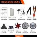 Roçadeira Bipartida 52cc com Discos 40 e 80 dentes e Lâmina 6 Pontas FAK520RB Carbon Fak