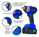 Pneumática Chave De Impacto 48v Furadeira Parafusadeira 2 Bateria 20000 mAh Motor s Escova Bivolt - Exbom
