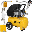 Compressor De Ar 24l 2,5hp + Kit Pintura Funilaria 5 Peças - Tekna
